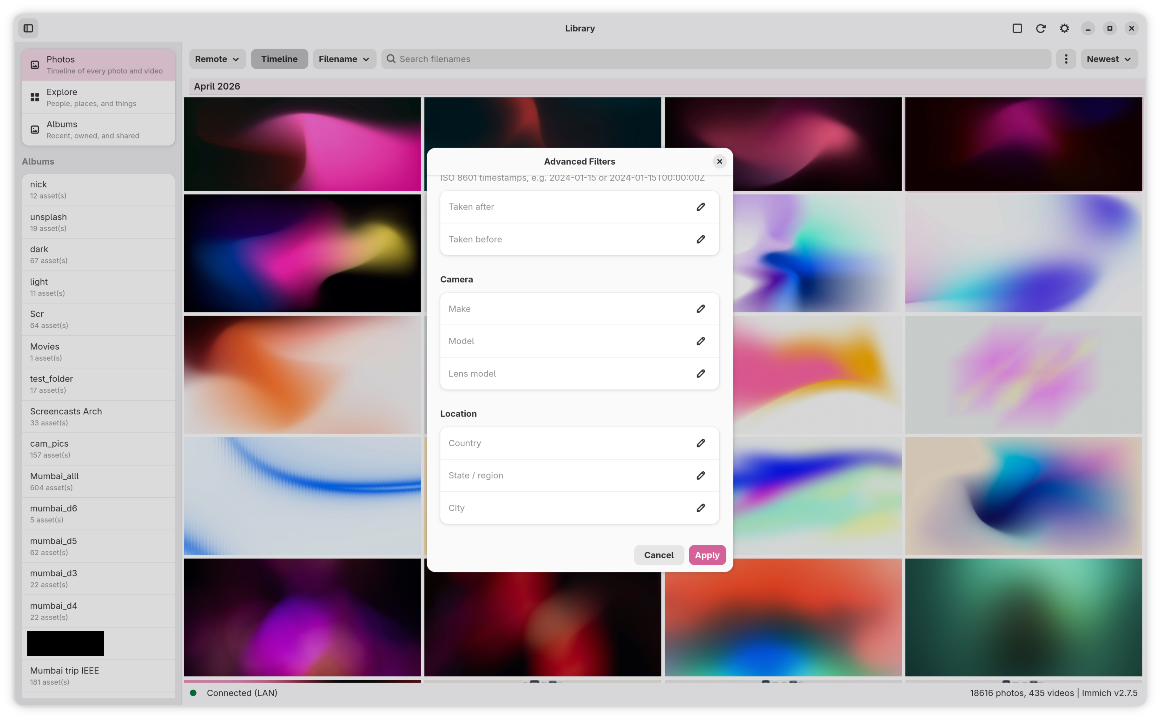 More advanced filter options