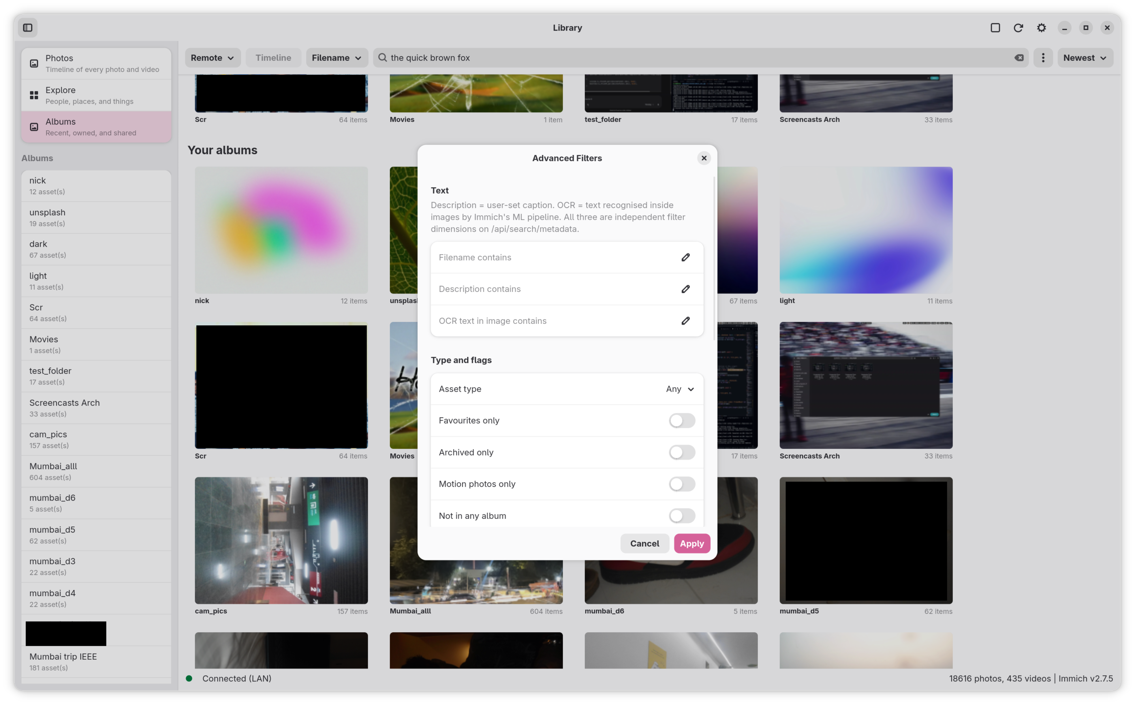 Advanced filters