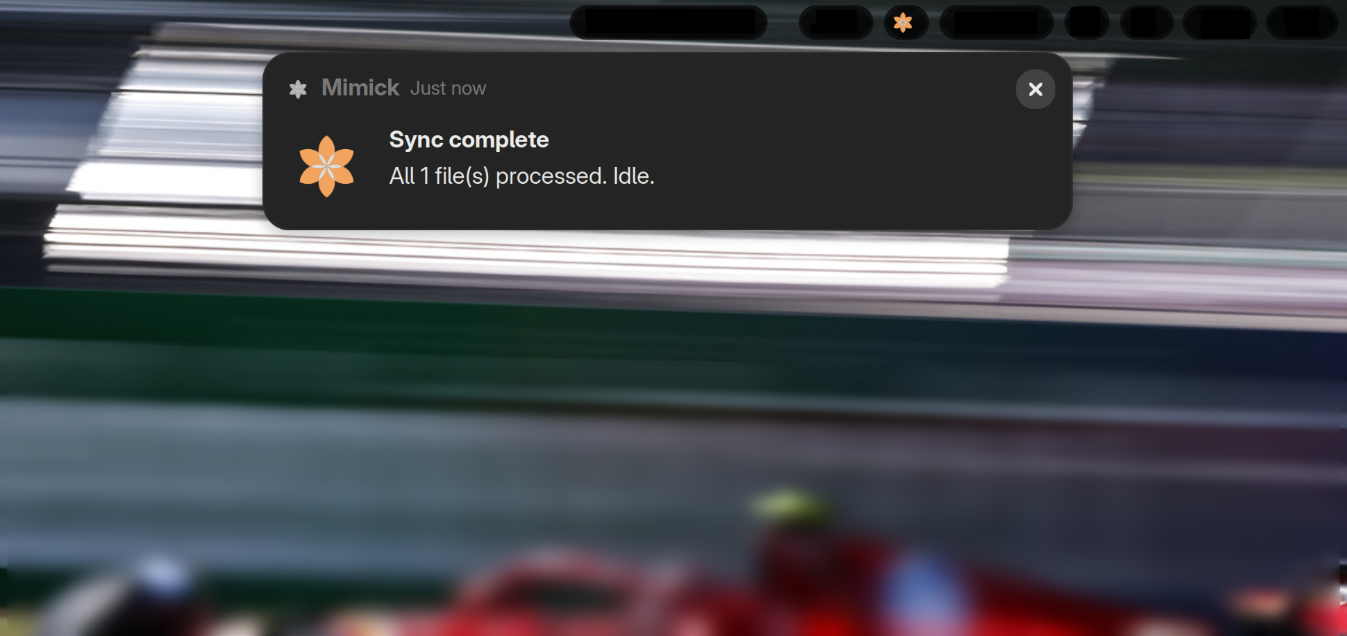 Desktop notification